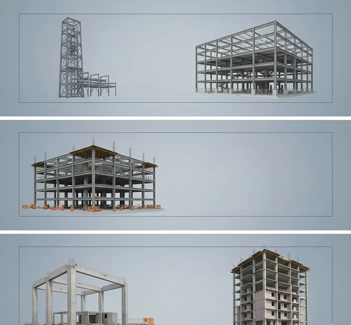 انواع اسکلت فلزی و بتنی
