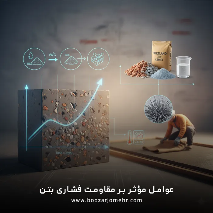 عوامل مؤثر بر مقاومت فشاری بتن عوامل مؤثر بر مقاومت فشاری بتن