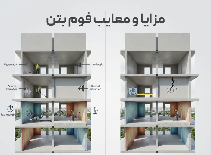 مزایا و معایب فوم بتن