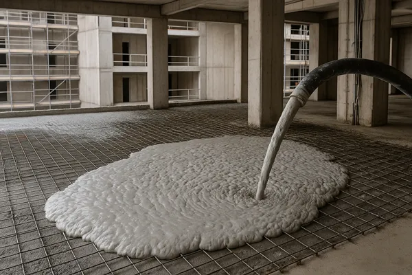 در پایان نحوه اجرای فوم بتن 