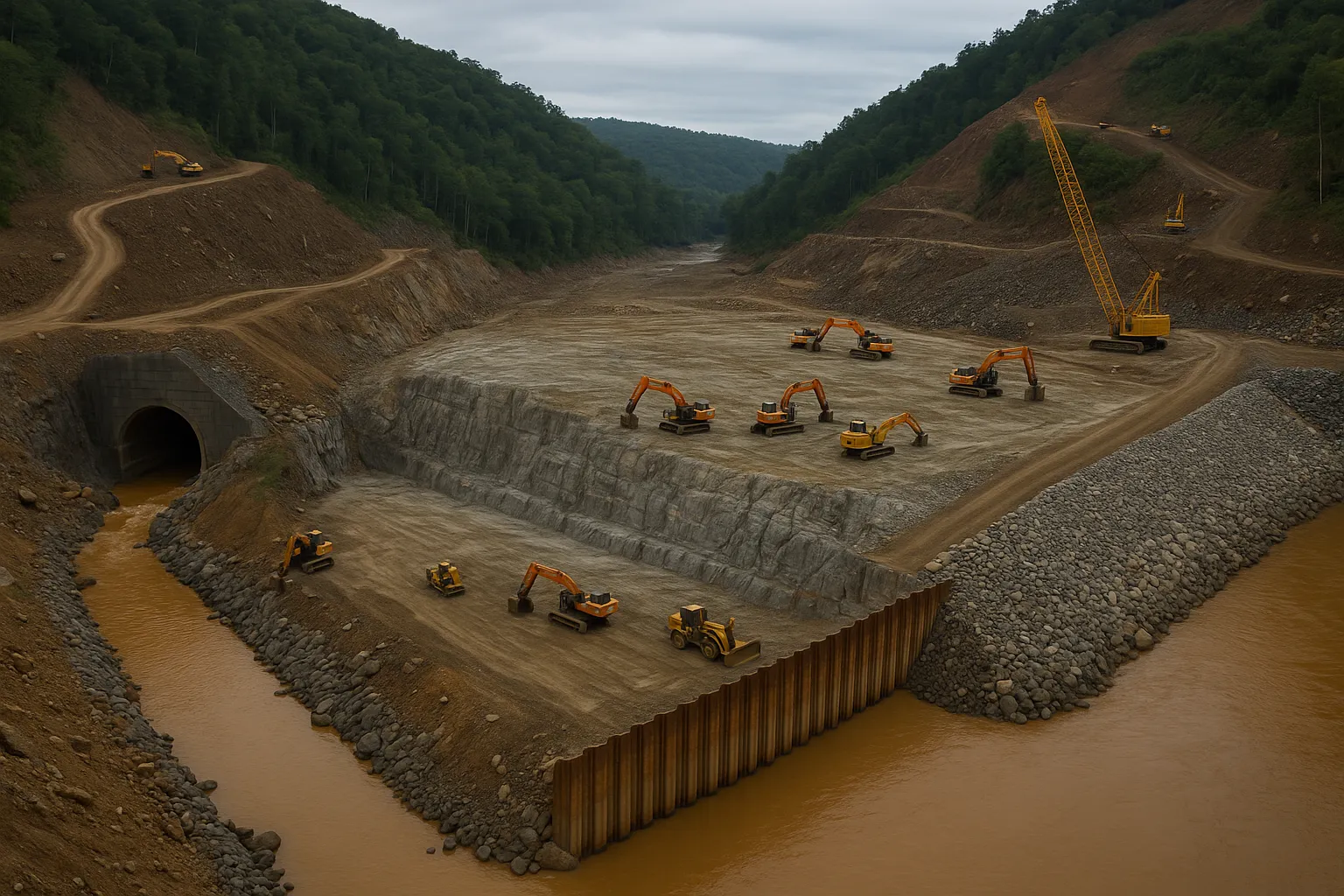 آماده‌سازی بستر و منحرف کردن مسیر آب