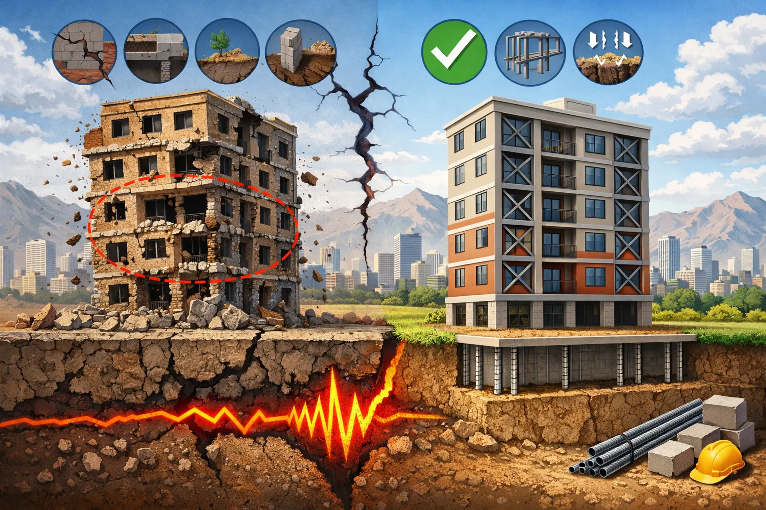 امن ترین طبقه ها در ساختمان هنگام ساختمان