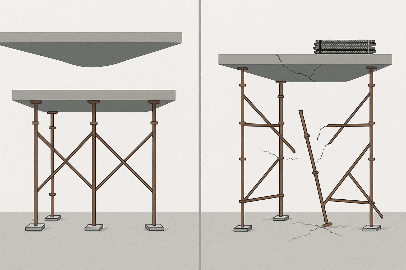 کفراژ چیست؟ تعریف مهندسی کفراژ در قالببندی و اجرای سازههای بتنی 10 چالشها و خطاهای رایج در کفراژ بندی سقف و دیوار