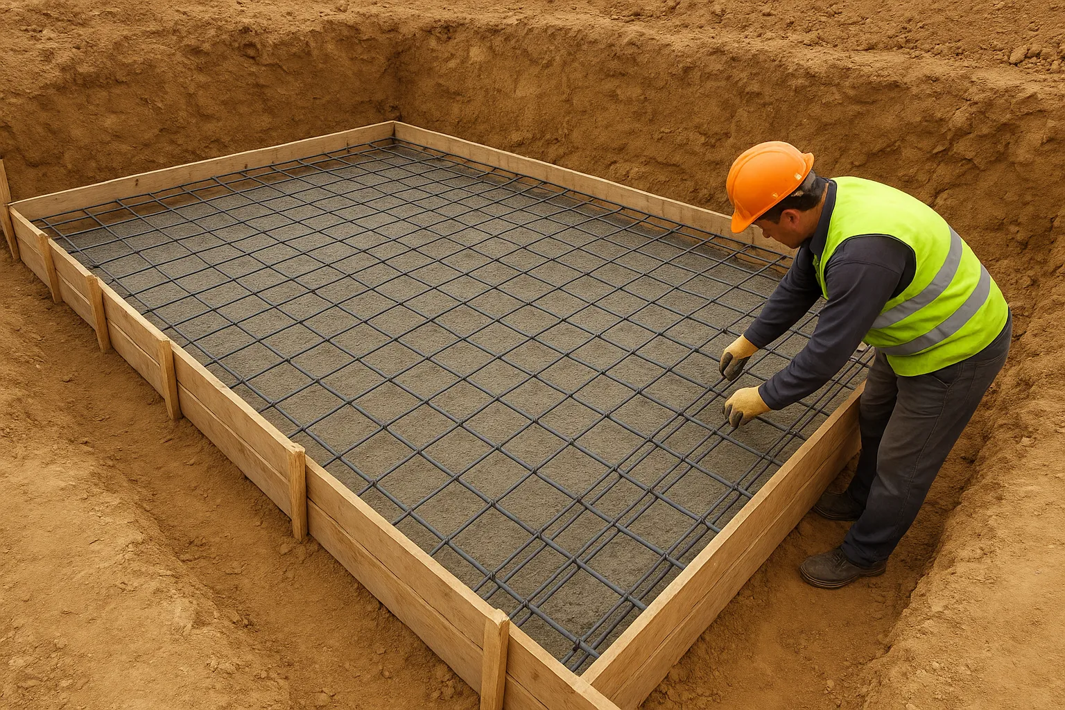 اجرای فونداسیون بتن مگر، آرماتوربندی و قالب بندی