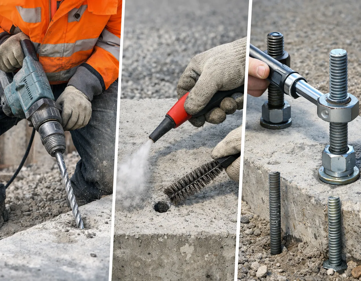 نحوه کاشت و نصب انکر بولت در پروژه‌های عمرانی
