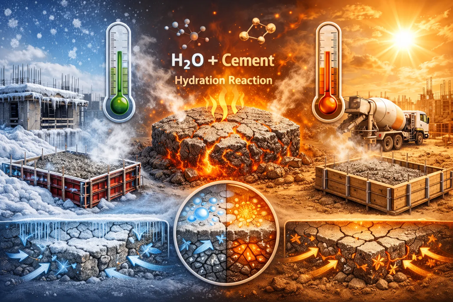 بهترین فصل بتن ریزی: راهنمای جامع مهندسی برای پیمانکاران و کارفرمایان 7 بهترین فصل بتن ریزی